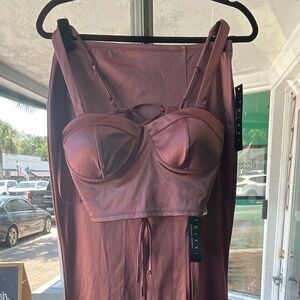 2 piece crop top and long skirt